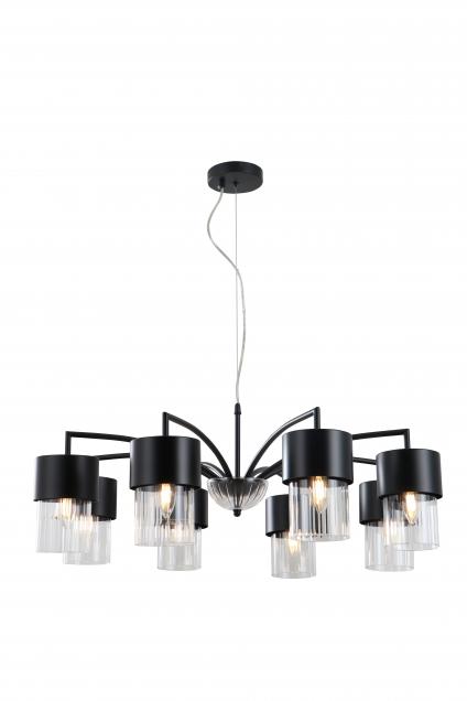 Люстра 15704/8 BK черный 8x40W E14 d800 h810, STR24